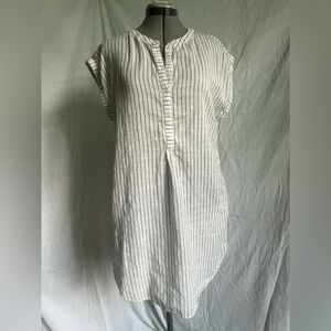 Gray and cream striped dress/tunic with POCKETS